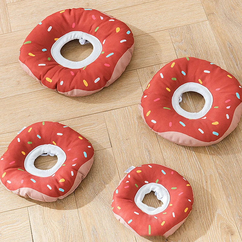 Cute Donut Cat Recovery Collar – Adjustable Soft E-Collar for Cats & Small Dogs