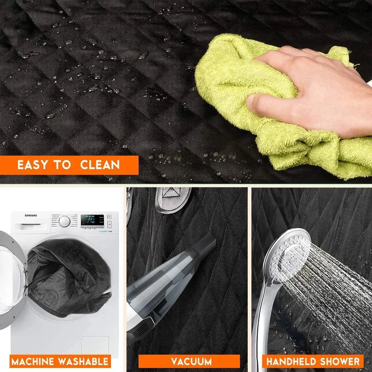 Pet Dog Car Seat Cover – Foldable Waterproof Travel Carrier Mat | Non-Slip Rear Seat Protector for Medium & Large Dogs