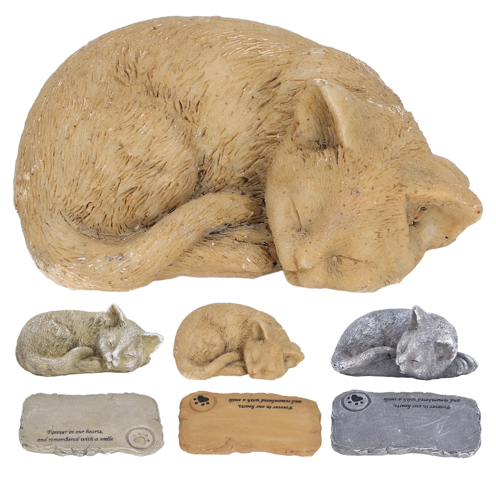 Weatherproof Resin Pet Memorial Garden Stone – Outdoor Gravestone for Dog or Cat