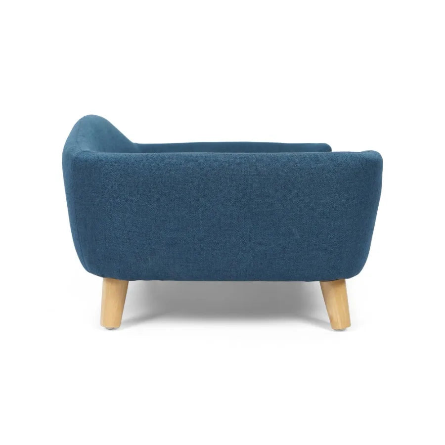 2025 Dog Bed – Light Blue Raised Sofa-Style Pet Bed, Classic Upholstered Design, 30.25" x 21.75" x 14"
