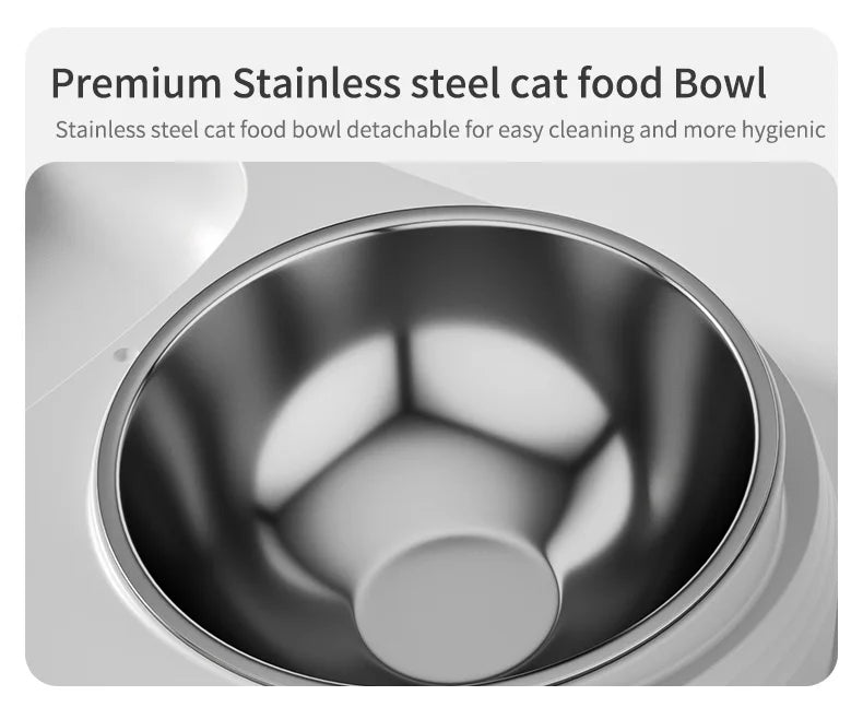 2-in-1 Cat Water Fountain & Feeding Bowl – 3L Automatic Recirculating Pet Dispenser