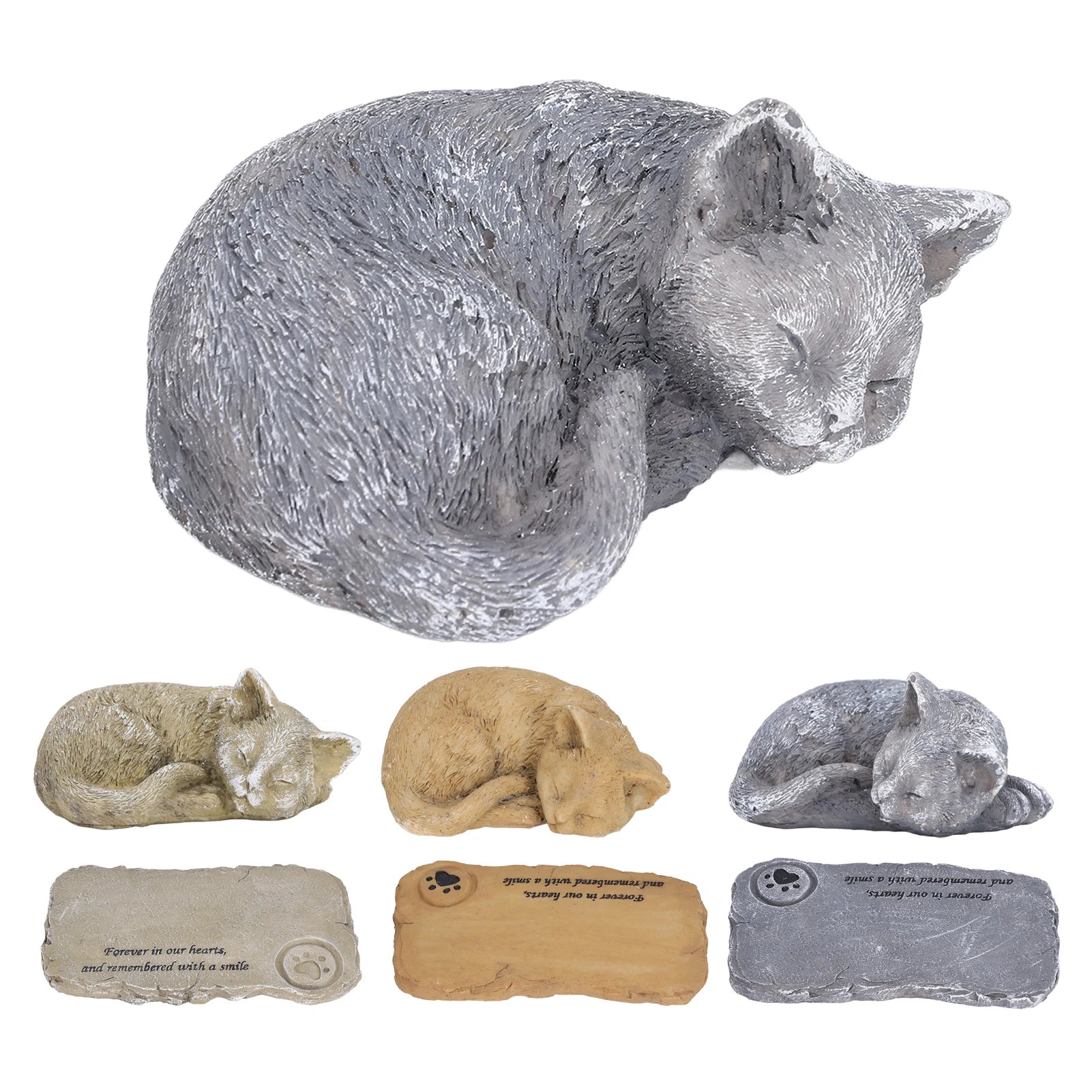 Weatherproof Resin Pet Memorial Garden Stone – Outdoor Gravestone for Dog or Cat