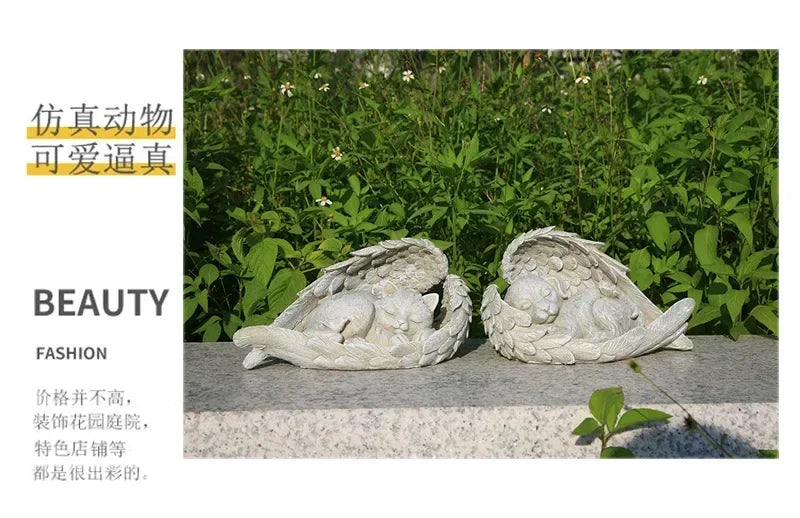 Personalized Pet Memorial Stone – Angel Dog or Cat Resin Tombstone Ornament