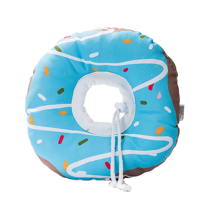 Cute Donut Cat Recovery Collar – Adjustable Soft E-Collar for Cats & Small Dogs