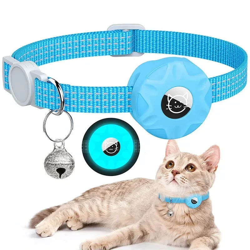 Apple AirTag Cat Collar – Adjustable Reflective GPS Kitten Collar with AirTag Holder & Bell for Boy & Girl Cats