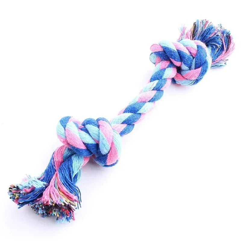Colorful Double Knot Dog Toy – Durable Chew & Teething Rope for Small to Large Dogs