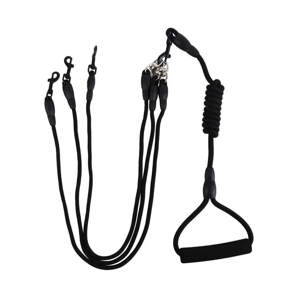 2/3/4 Way Dog Leash with Foam Handle – Durable 120cm Nylon Detachable Multi-Dog Leash for Walking & Training