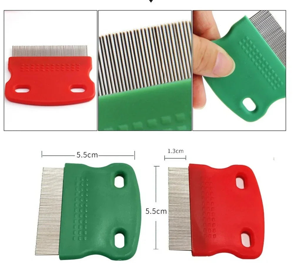 Stainless Steel Pet Grooming Comb – Flea & Fur Removal Brush for Dogs, Cats & Small Pets