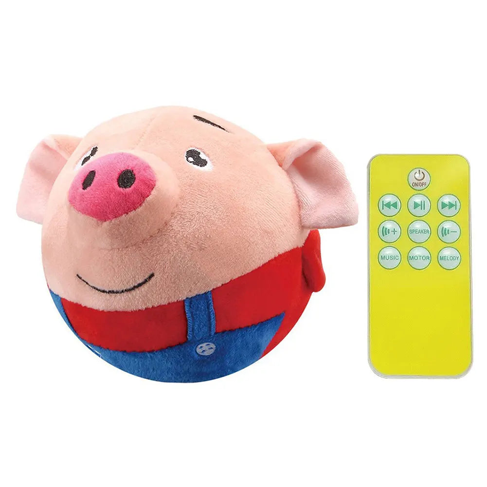 Cartoon Pig Plush Toy – USB Rechargeable Moving Dog & Cat Toy