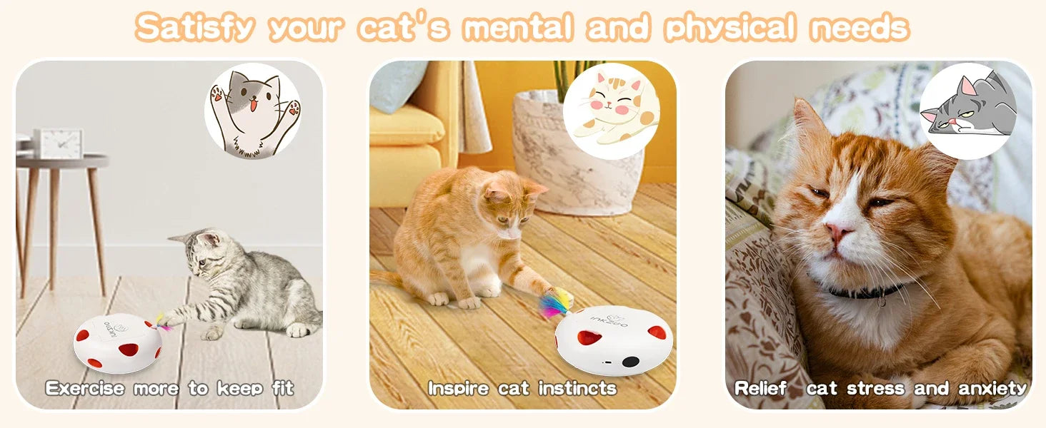 INKZOO Interactive Cat Toy – Smart Whack-A-Mole Kitten Toy with 7 Holes, Automatic Mouse Game for Indoor Cats
