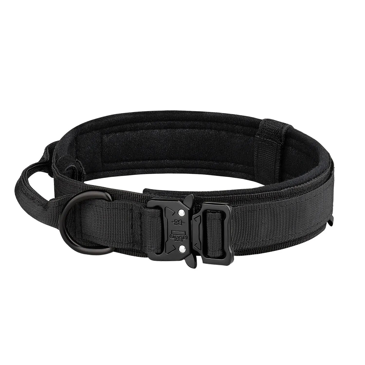 Outdoor Tactical Dog Collar – Heavy-Duty Nylon Training Collar with Metal Buckle for Medium & Large Dogs