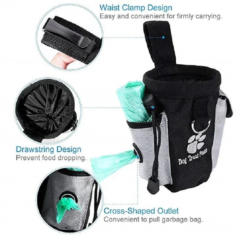 Portable Dog Treat Training Pouch – Snack Waist Bag for Outdoor Pet Feeding