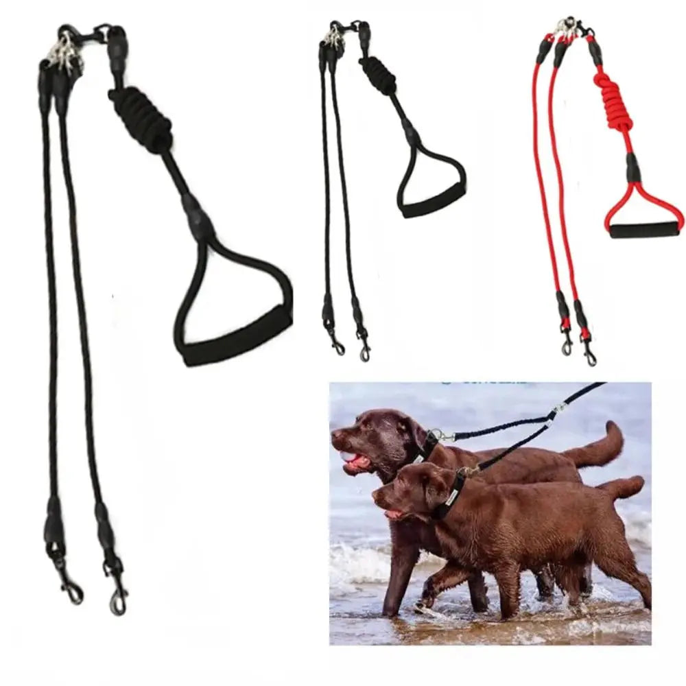 2/3/4 Way Dog Leash with Foam Handle – Durable 120cm Nylon Detachable Multi-Dog Leash for Walking & Training