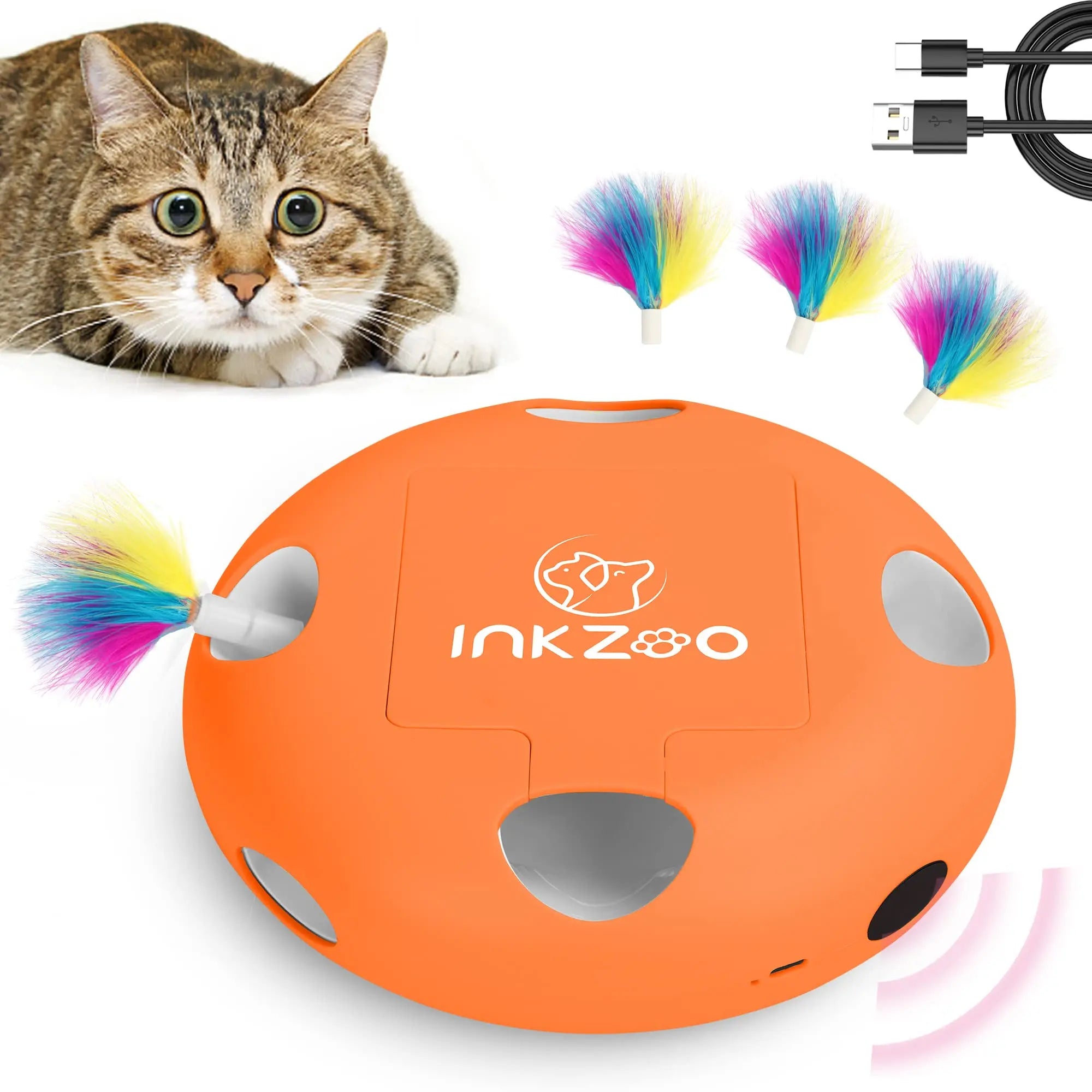 INKZOO Interactive Cat Toy – Smart Whack-A-Mole Kitten Toy with 7 Holes, Automatic Mouse Game for Indoor Cats