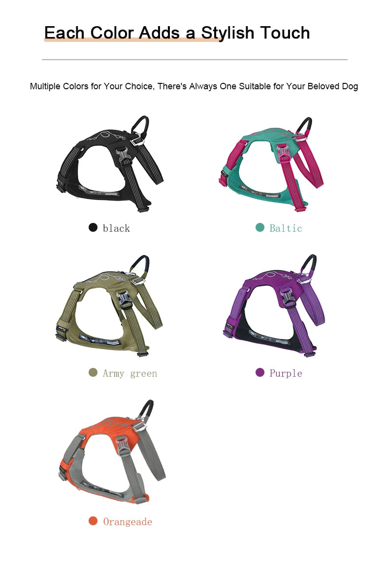 TRUELOVE Escape-Proof Tactical Dog Harness – Training Vest with Zipper Pocket & Control Handle
