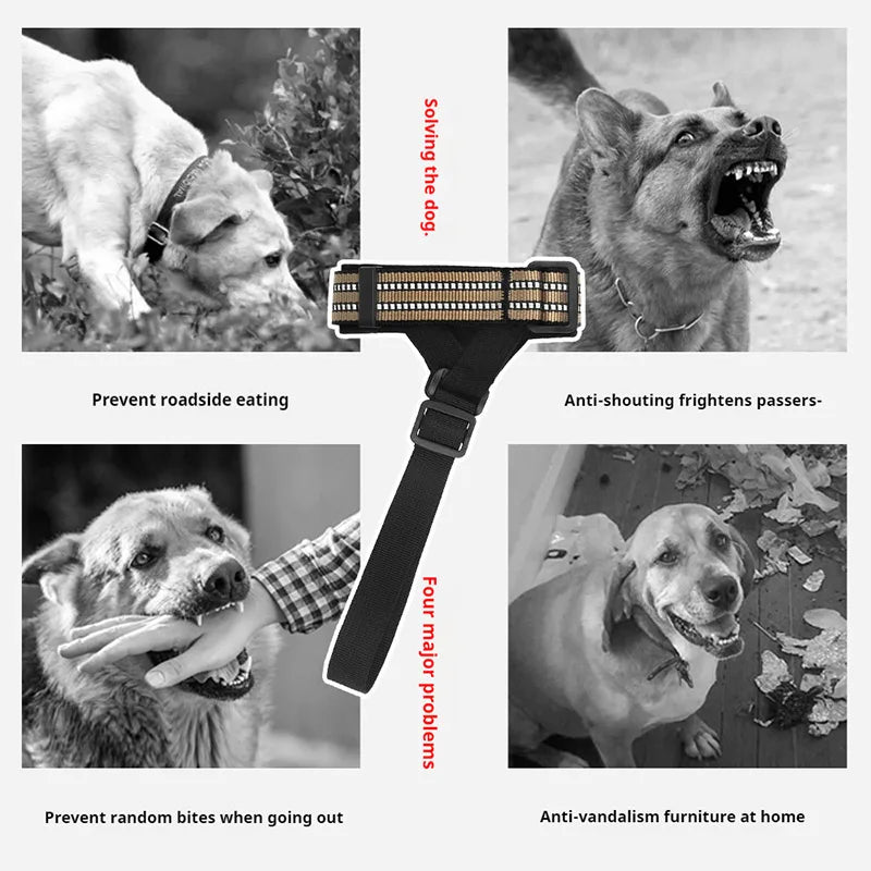 Reflective Tactical Dog Muzzle – Anti-Bark & Training Mouth Cover for Medium and Large Dogs