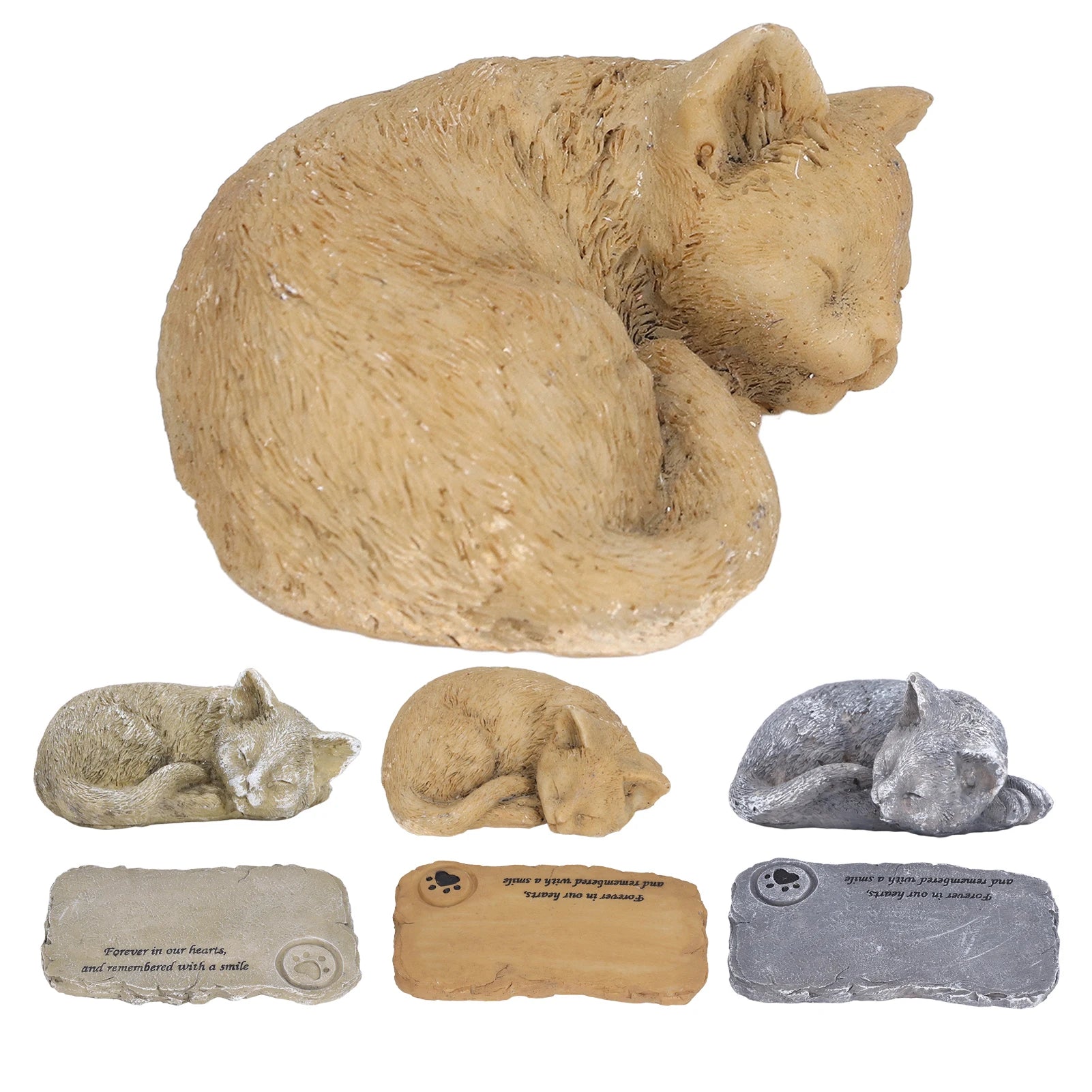 Weatherproof Resin Pet Memorial Garden Stone – Outdoor Gravestone for Dog or Cat