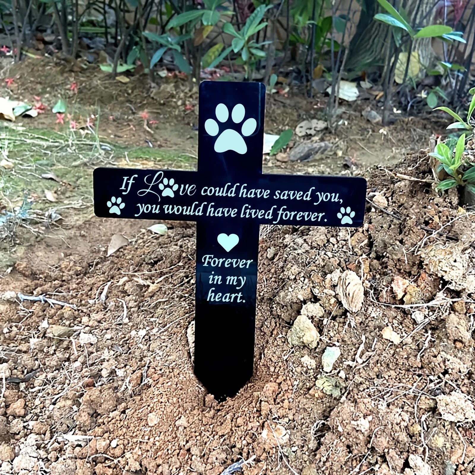 Outdoor Dog Memorial Plaque – Waterproof Acrylic Garden Stake Grave Marker for Pet Sympathy