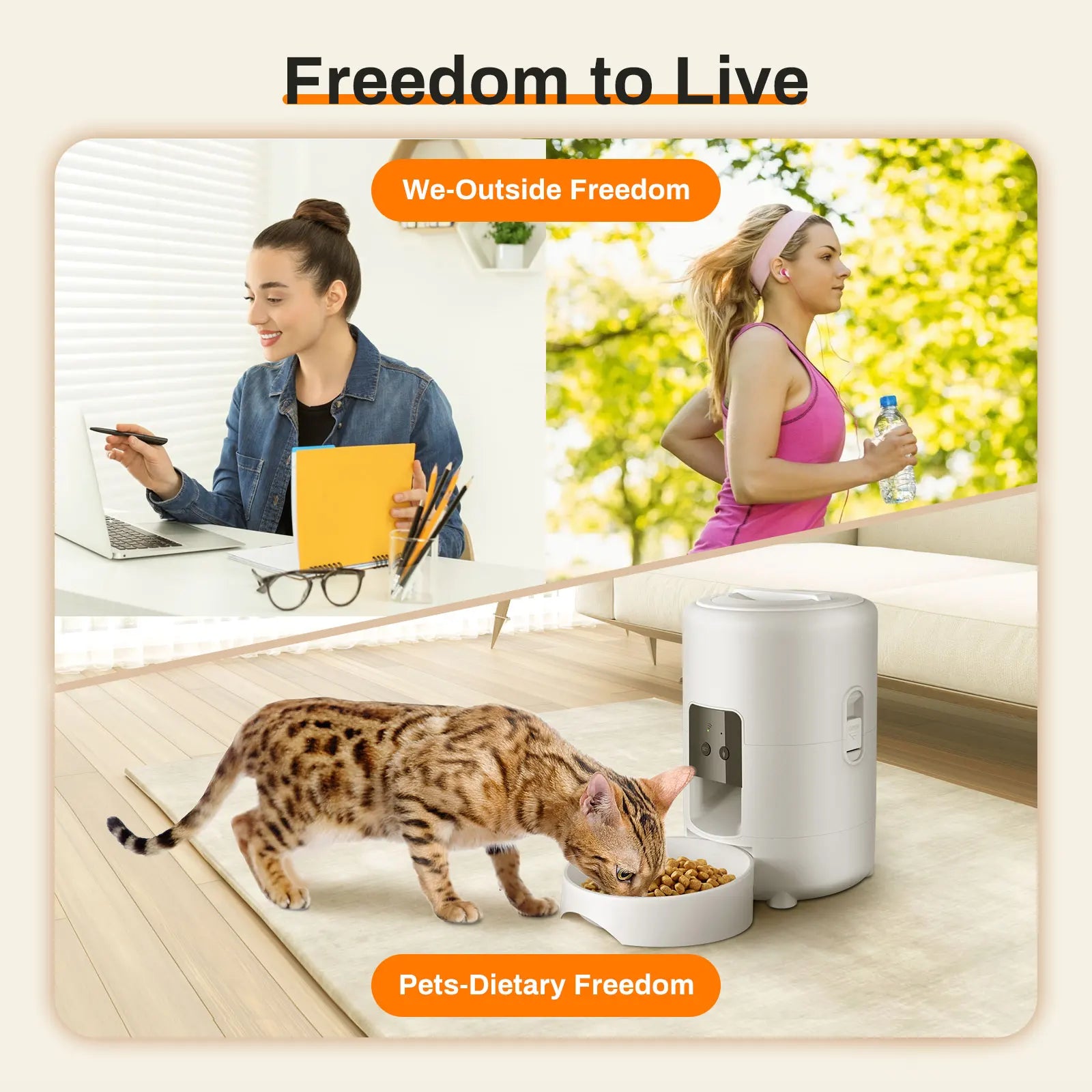 2L Smart Automatic Pet Feeder with WiFi, APP & Camera – Timed Dog & Cat Food Dispenser