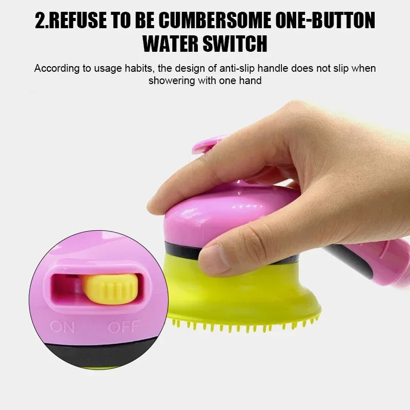 Pet Shower Head Bath Brush – 2-in-1 Dog & Cat Massage Comb with Water Sprinkler for Easy Grooming & Washing