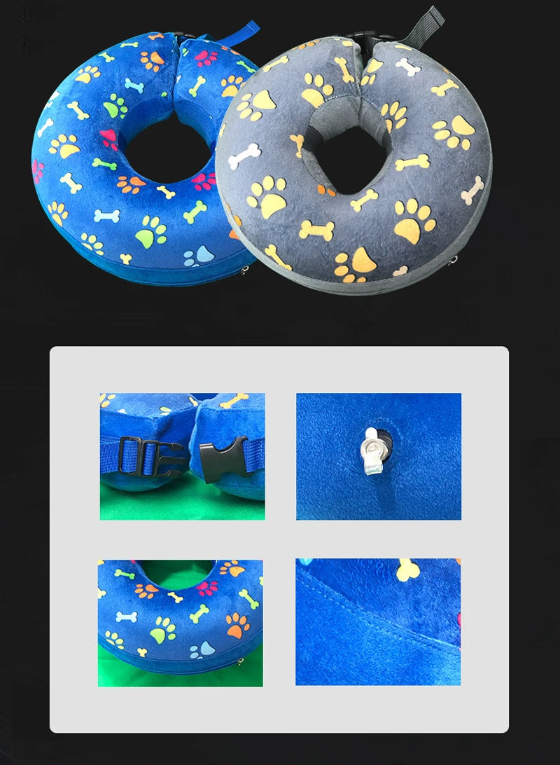 Inflatable Dog & Cat Recovery Collar – Soft Protective Anti-Bite Neck Ring (Elizabethan Style)