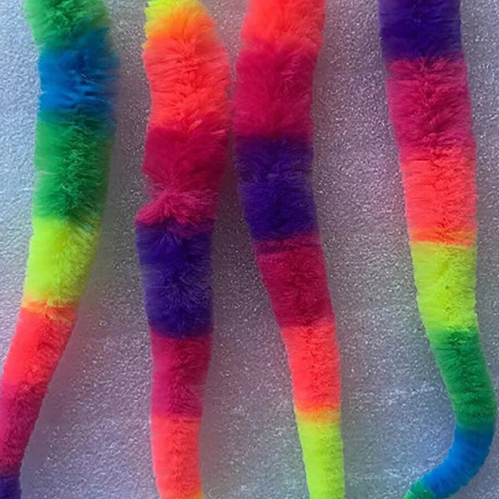 Colorful Elastic Caterpillar Cat Toy – Interactive Bouncing Teaser for Indoor Play