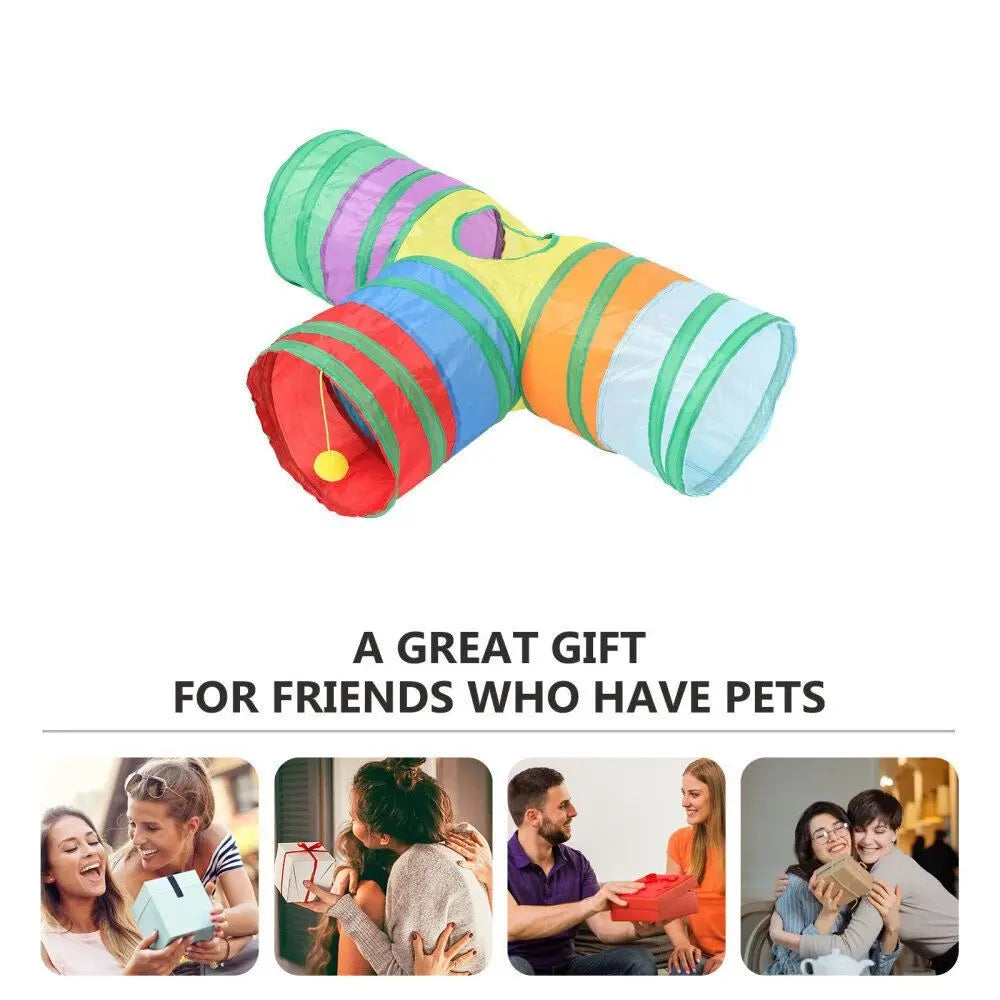 Collapsible Cat Play Tunnel – Foldable Tunnel for Hamsters, Gerbils, Rats & Small Pets