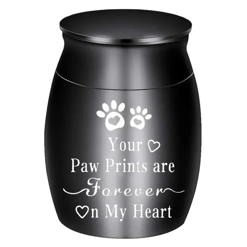 Metal Pet Urn – Decorative Keepsake Urn for Dog, Cat & Bird Ashes, Portable Memorial Cremation Urn