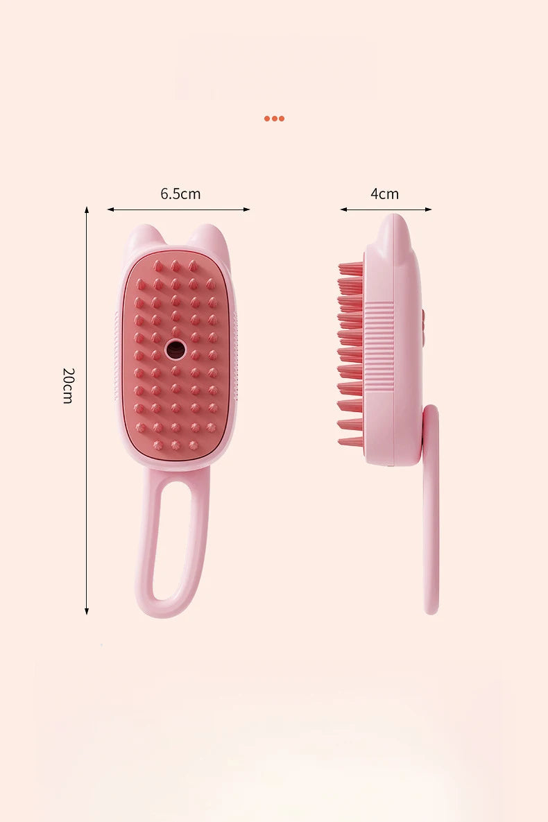 3-in-1 Pet Steam Brush – Electric Grooming Comb with Spray & Massage for Cats and Dogs