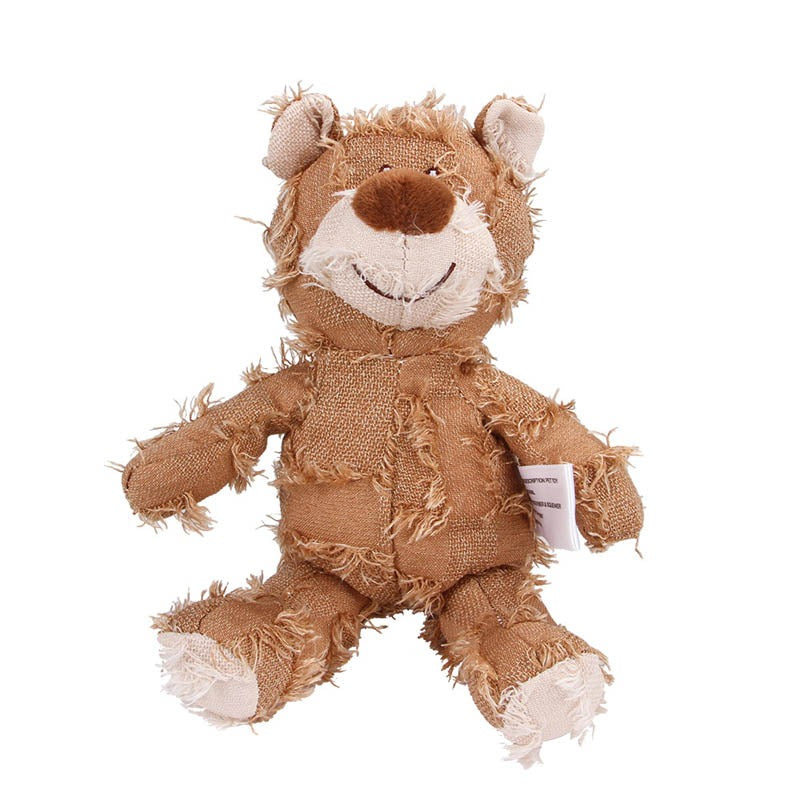 Teddy Bear Plush Dog Toy – Squeaky Interactive Chew Toy for Cleaning Teeth & Stress Relief