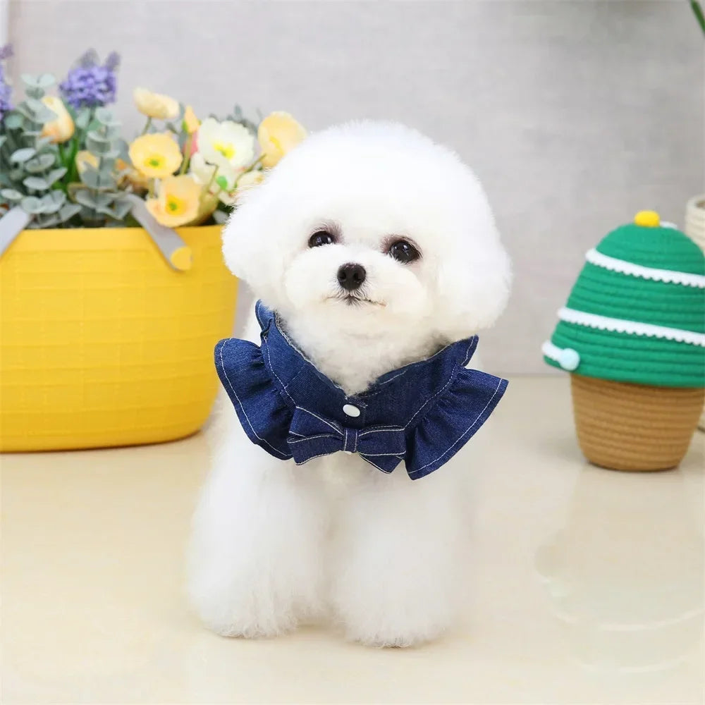 Dog Denim Dress – Cute Princess Skirt for Small & Medium Dogs, Summer Wedding Outfit