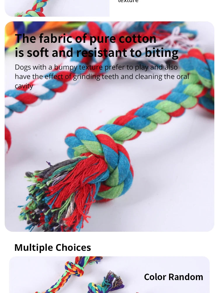 Dog Chew Toy – Bite-Resistant Cotton Rope Knot for Small Dogs and Puppies