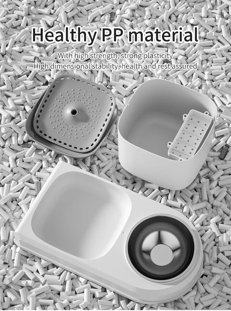 2-in-1 Cat Water Fountain & Feeding Bowl – 3L Automatic Recirculating Pet Dispenser