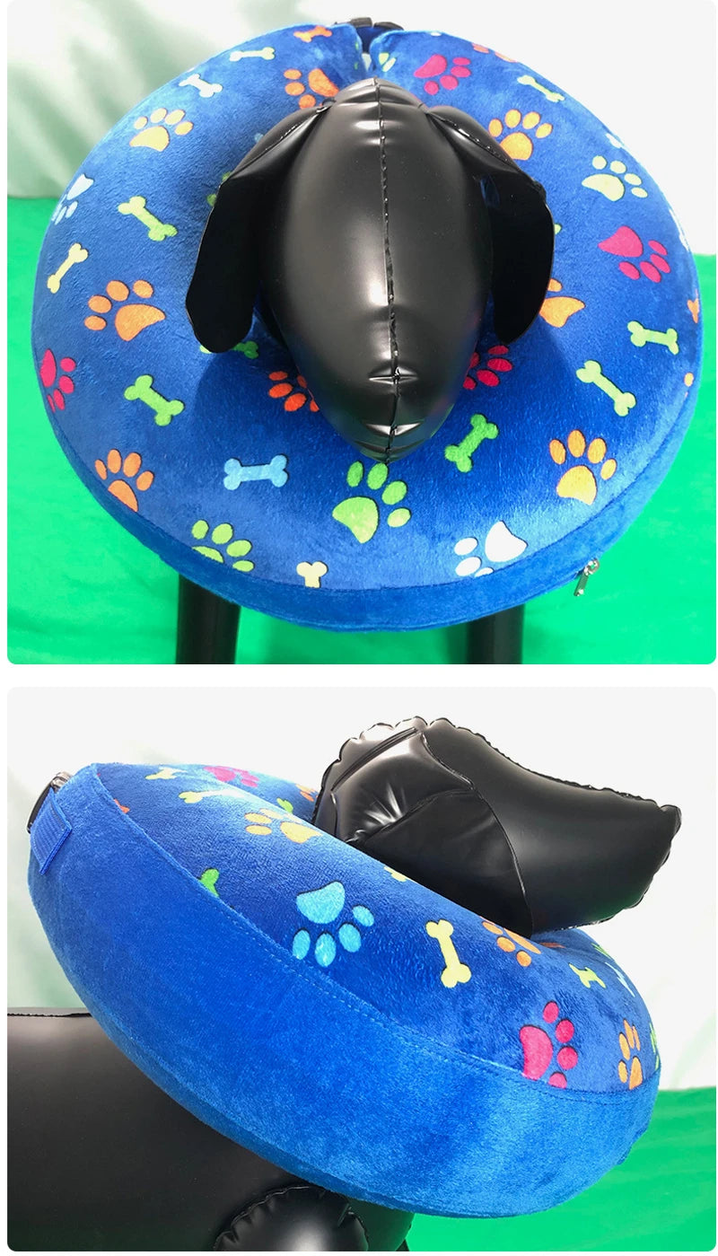 Inflatable Dog & Cat Recovery Collar – Soft Protective Anti-Bite Neck Ring (Elizabethan Style)