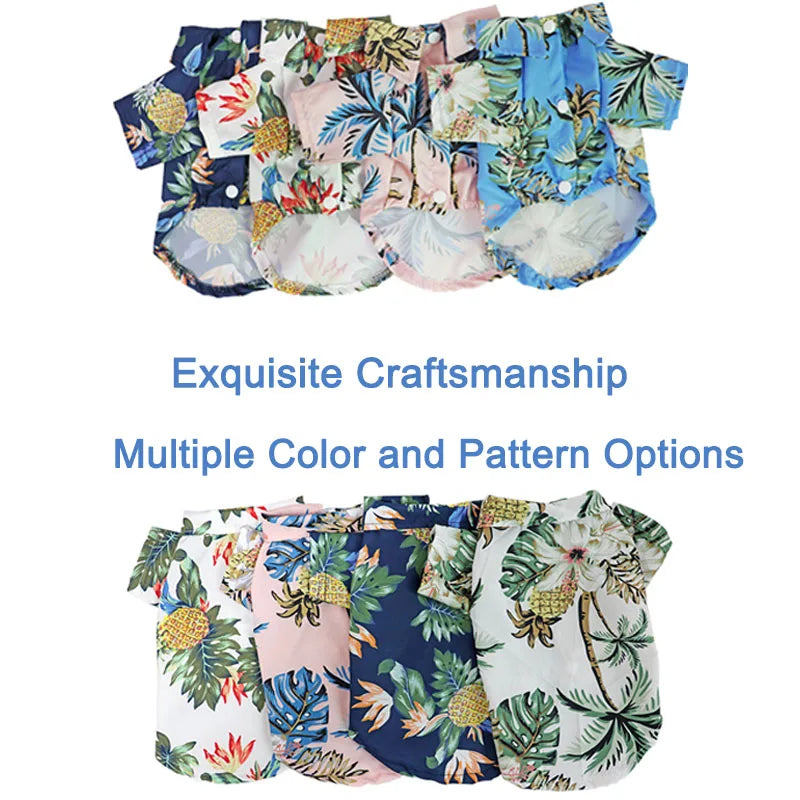 Hawaiian Style Dog Shirt – Tropical T-Shirt Vest for Small & Medium Dogs