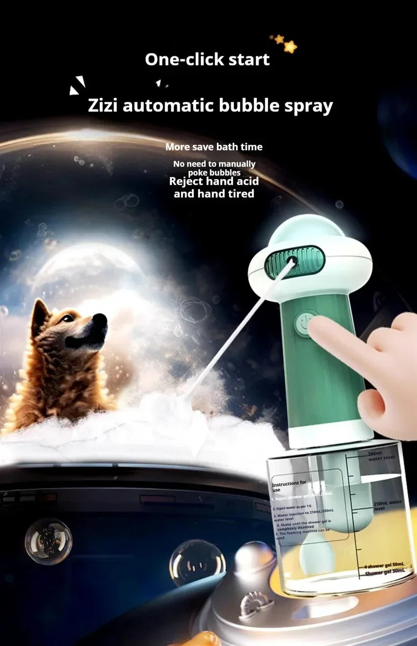 Automatic Dog Soap Dispenser – Wireless USB Grooming Frother, Quiet Pet Bath Shampoo Foam Sprayer for Dogs & Cats