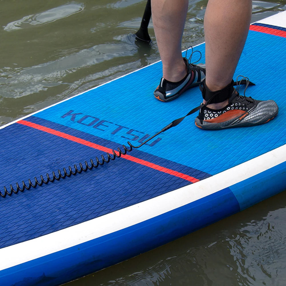 Coiled SUP Surfboard Leash – TPU Paddle Board Ankle Strap