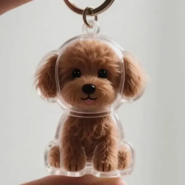 Dog Hair Storage Pendant Keychain – Cute Keepsake Souvenir for Pet Lovers, Bag Charm & Car Keychain Gift