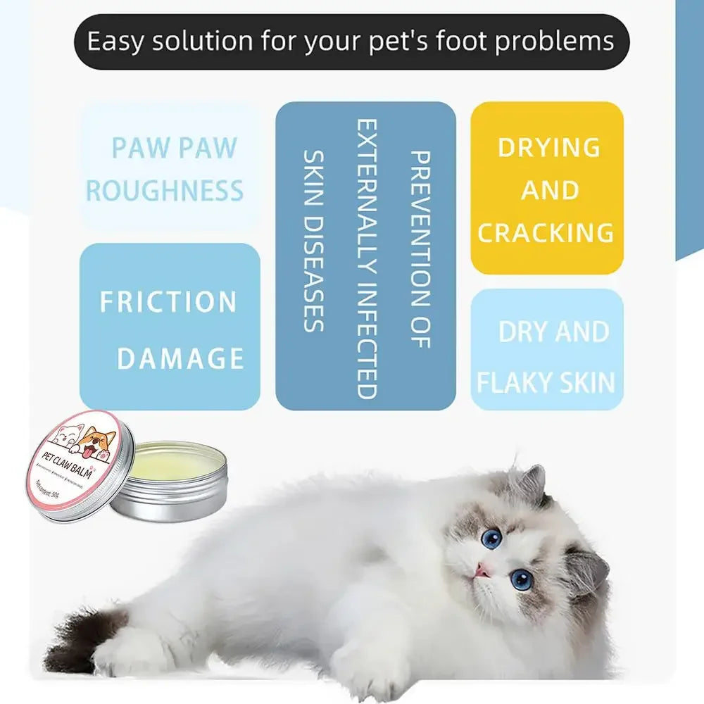 Paw Balm for Cats & Dogs – 50g Protective Cream for Paws & Nose | Moisturizer for Cracked Feet, Dry Skin & Pet Care Relief