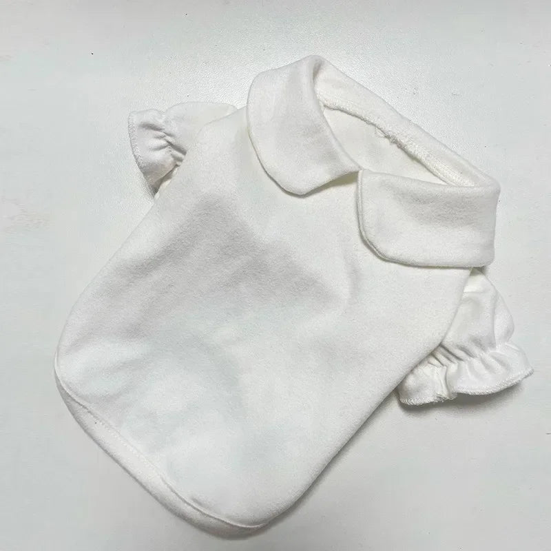 Winter Puppy Princess Dress – Warm Bow Knot Dog Dress Set with Hair Clip