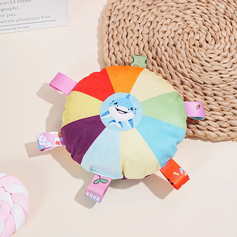 Funny Rainbow Plush Flying Saucer Dog Toy – Interactive Flying Disc for Outdoor Training & Chewing