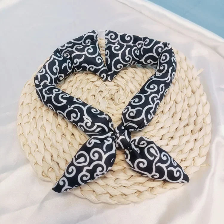 Japanese Farmhouse Style Dog Bandana – Soft Cotton Pet Scarf with Bow Accent for Akita, Shiba & More