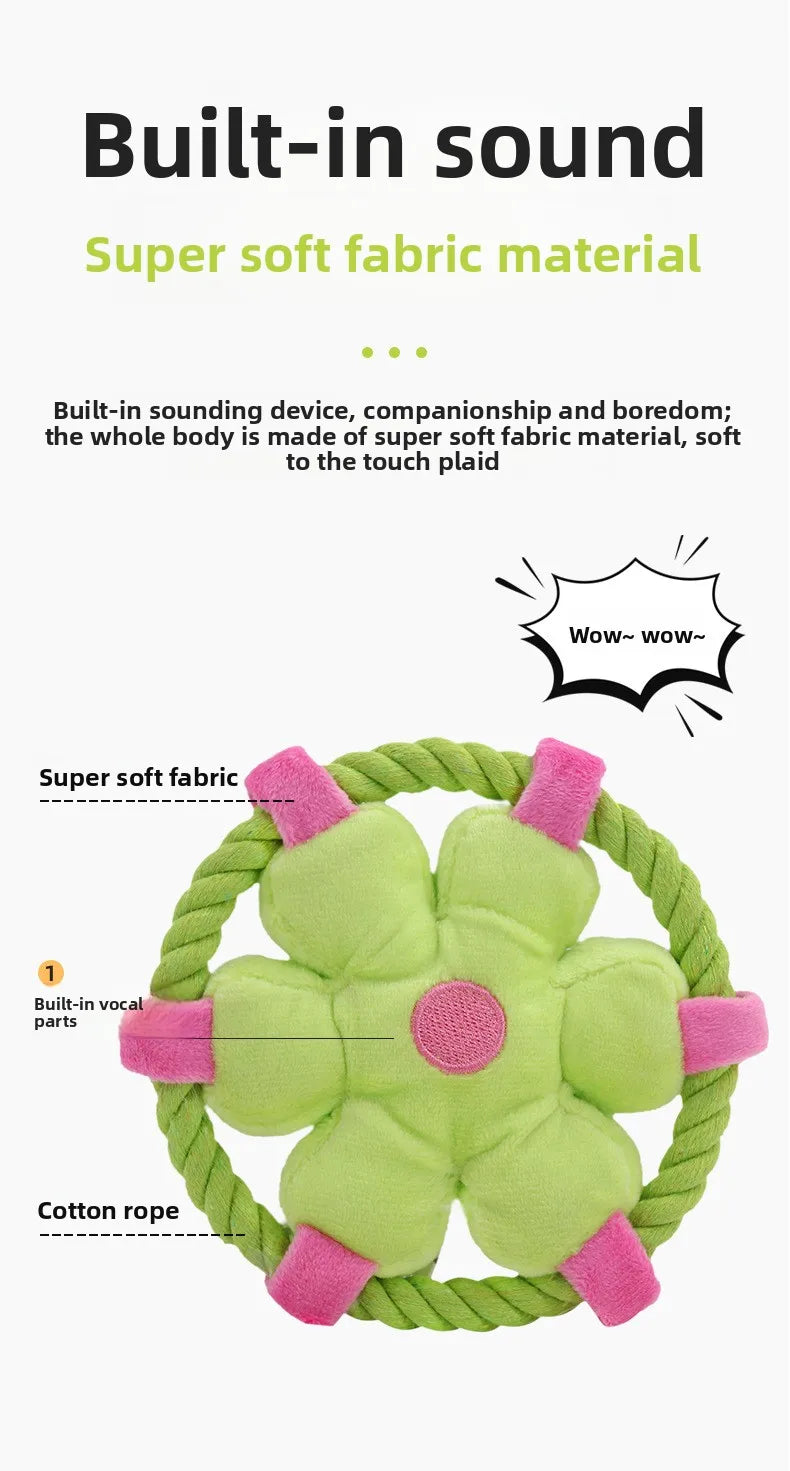 Cotton Rope Frisbee Dog Toy – Interactive Throwing & Chew Toy for Training, Teething & Dental Cleaning