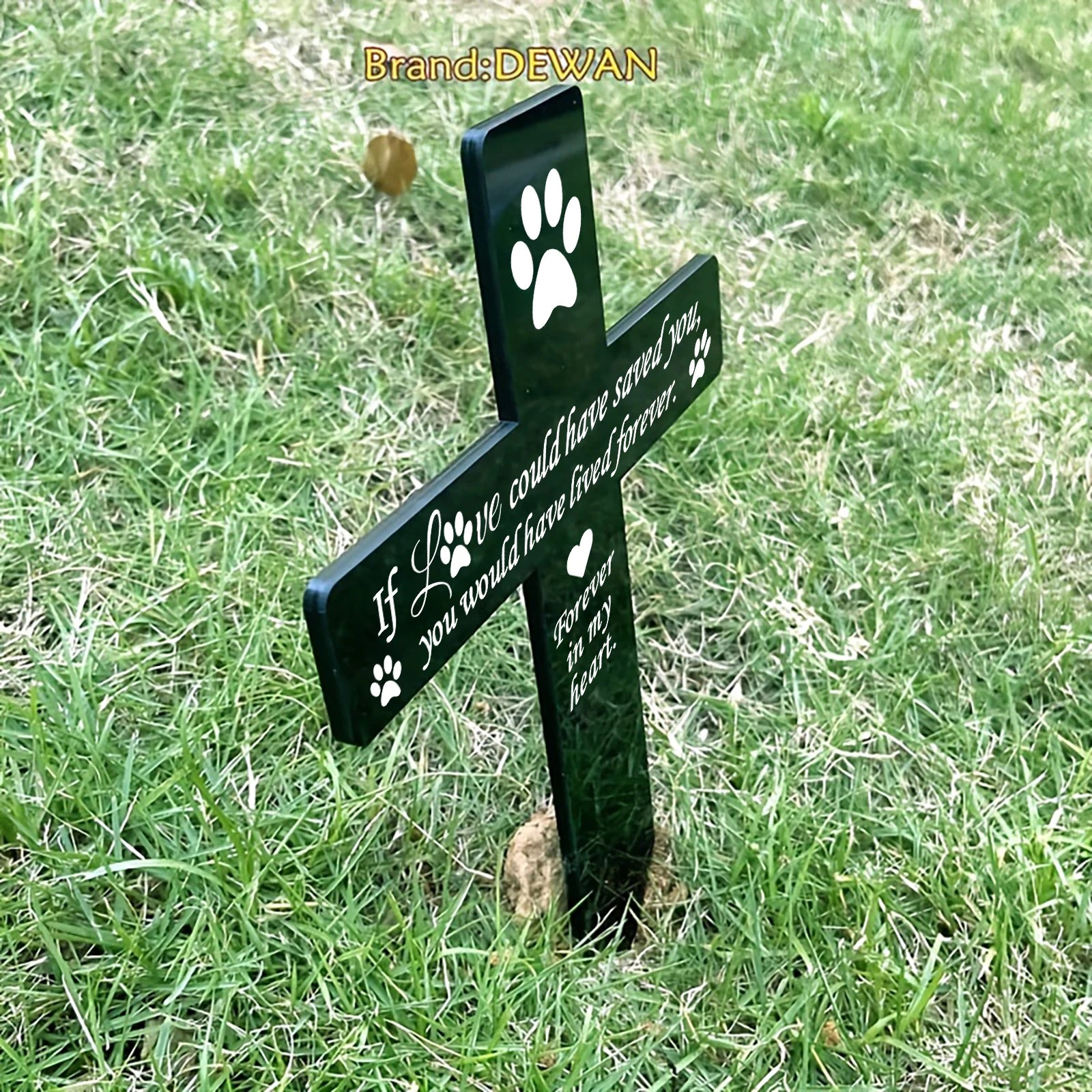 Outdoor Dog Memorial Plaque – Waterproof Acrylic Garden Stake Grave Marker for Pet Sympathy