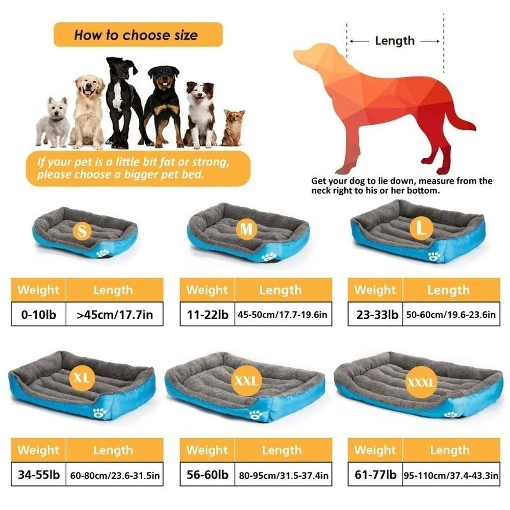 4 Styles Plush Pet Sofa Bed – Removable Washable Cover & Waterproof Upholstery for Dogs & Cats (All Seasons)
