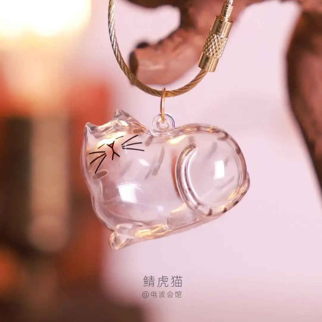 Pet Hair Memorial Keepsake Bottle Keychain – Cat & Dog Hair Memory Jar Urn for Pet Lovers