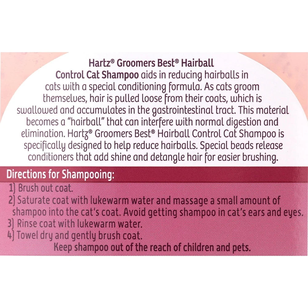 Groomer’s Best Cat Shampoo – Hairball Control 2 Pack, Fresh Scent, 15oz – Silky, Shiny Coat Conditioner
