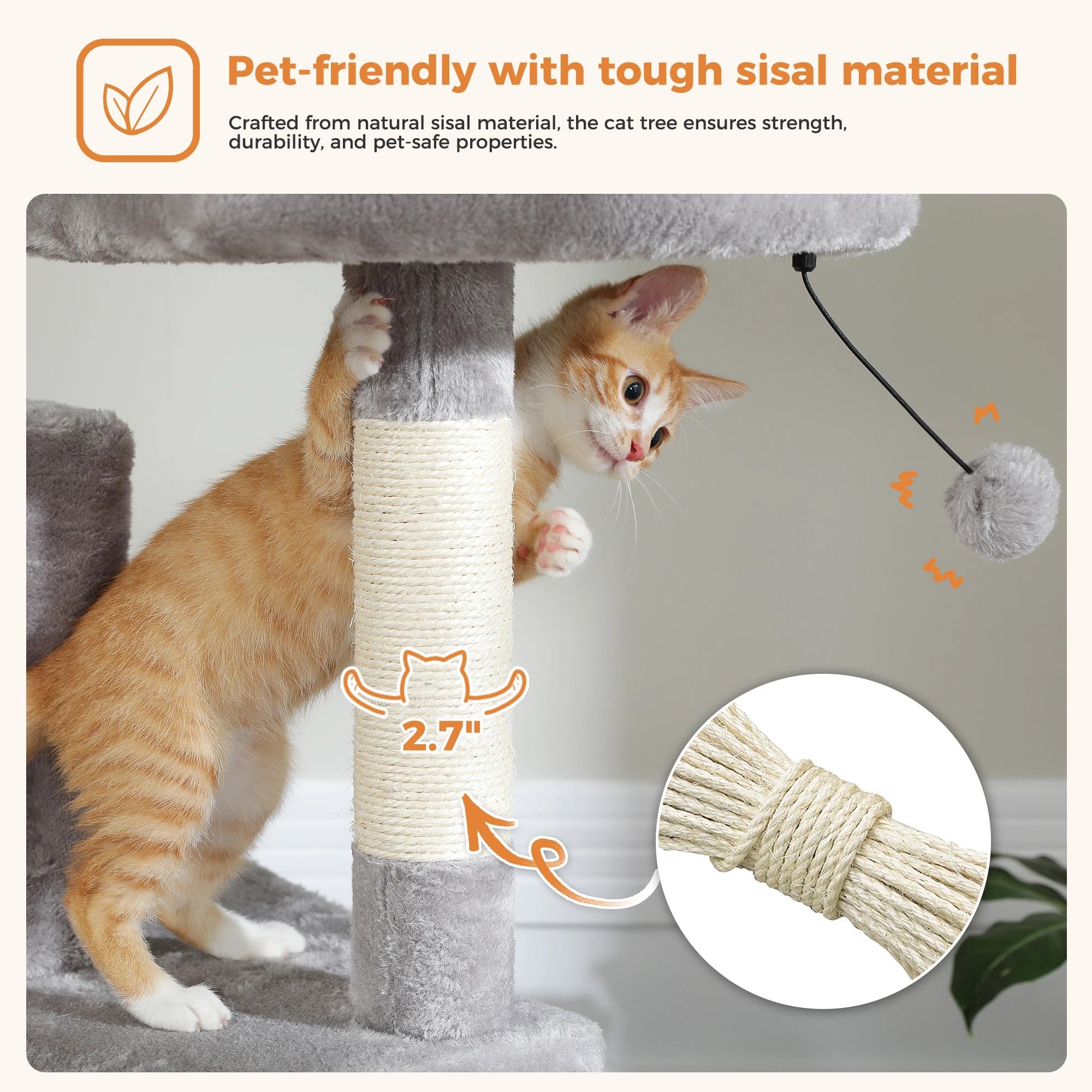 Large Multi-Level Cat Tree Tower – Tall Plush Indoor Cat Condo with Scratching Posts, Perches, Caves & Boards