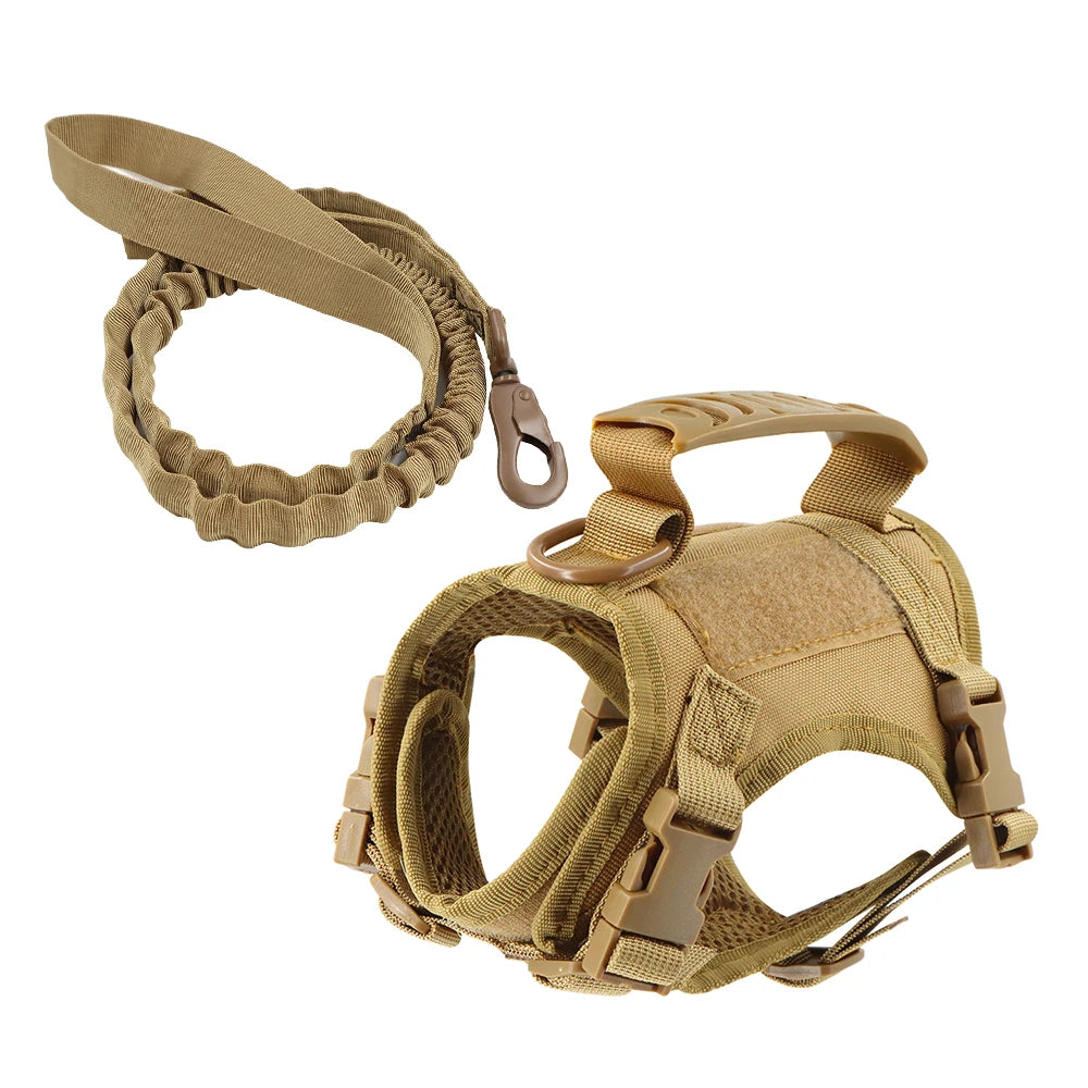 Tactical Harness & Leash Set for Small Dogs and Cats – Adjustable, Durable, and Secure for Training or Walking