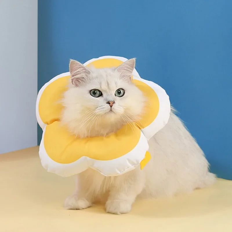1Pc Soft Cotton Cat Recovery Cone – Adjustable E-Collar for Cats & Small Dogs